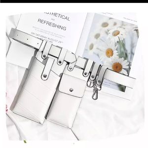 White 2 pc waist bag